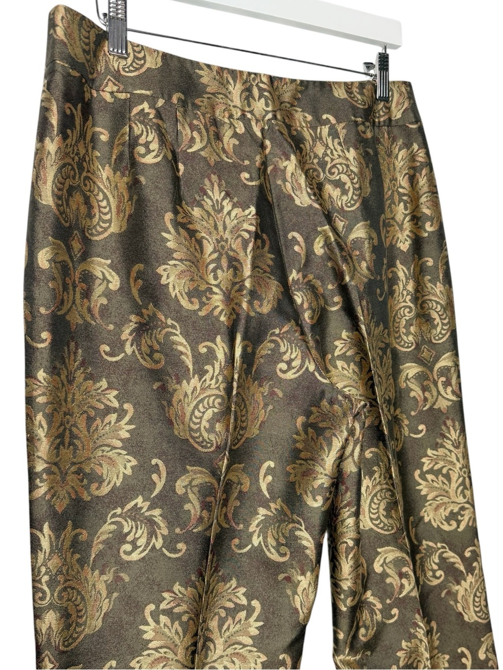 Vintage Talbots Silk Wool Pants Brown Gold Damask
Jacquard Brocade Trousers 12 - Picture 7 of 9